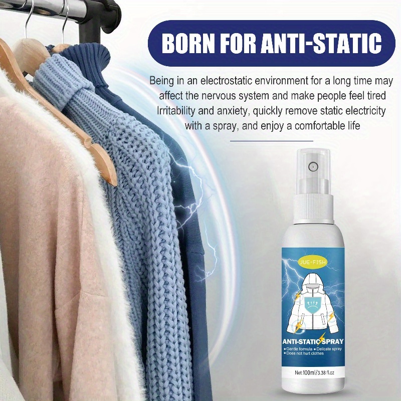 Spray antistatique, spray antistatique pour vêtements, dissolvant  d'adhérence statique, réduire l'adhérence statique pour les vêtements, les  meubles et la voiture