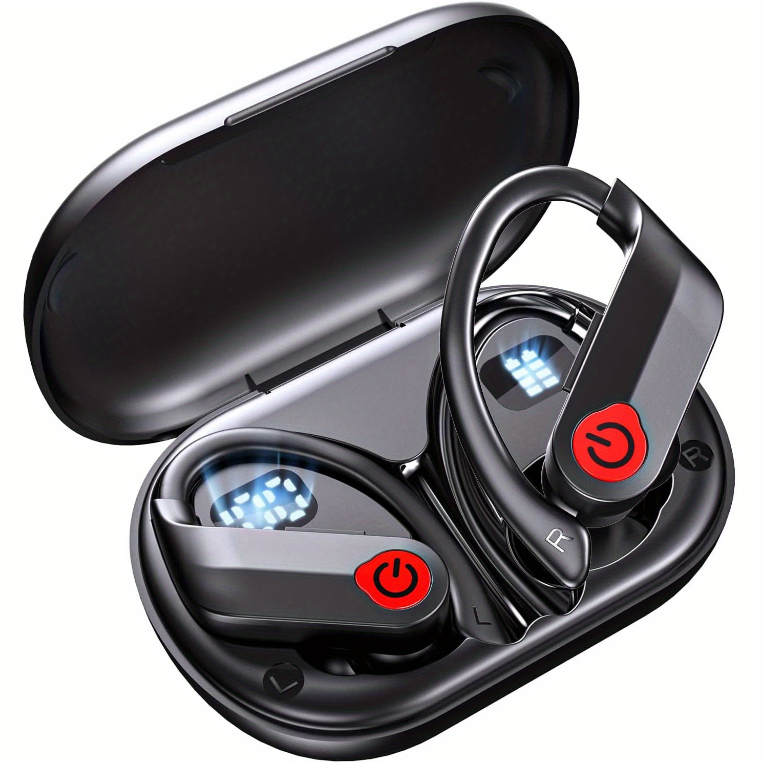

Tws Earhook Earphones, True Wireless Stereo Earbuds, Waterproof Sport Headset, In Ear Headphones With Charging Case