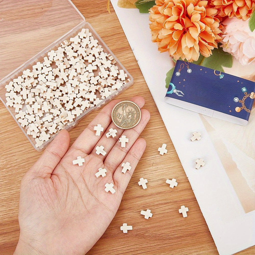 White Cross Beads, Synthetic Turquoise Small Cross Beads, Semi-precious  Stone Loose Spacer Beads, For Jewelry Making,beading Kit - Temu