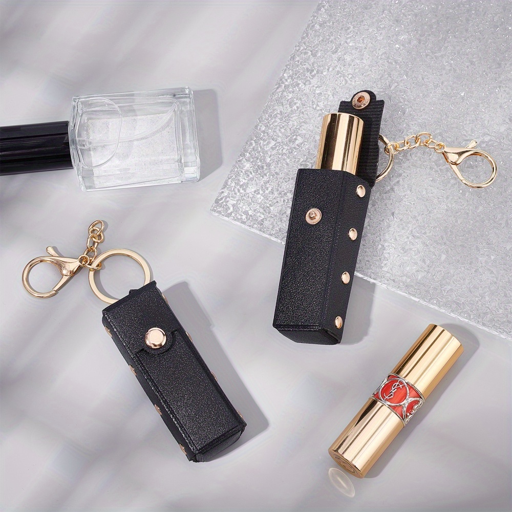 2pcs Lipstick Keychain Holder Storage Bag Lip Balm Lip Pouch Bags