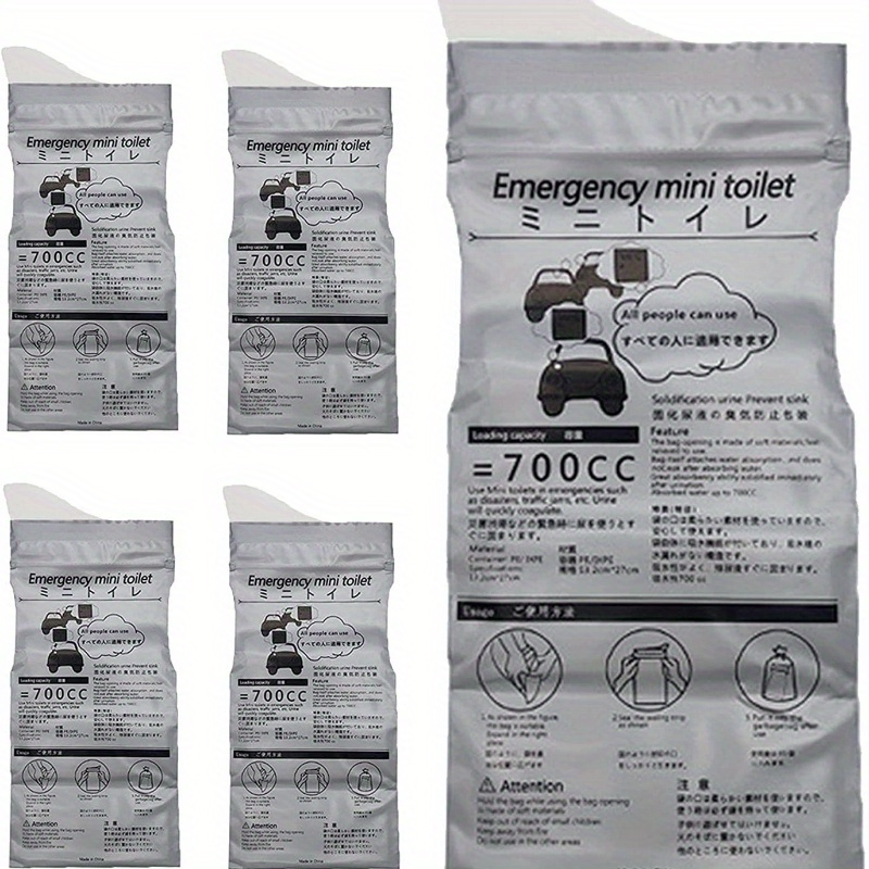 4pcs 5pcs Outdoor Emergency Urinate Bags 700ml Easy Take Piss Bags