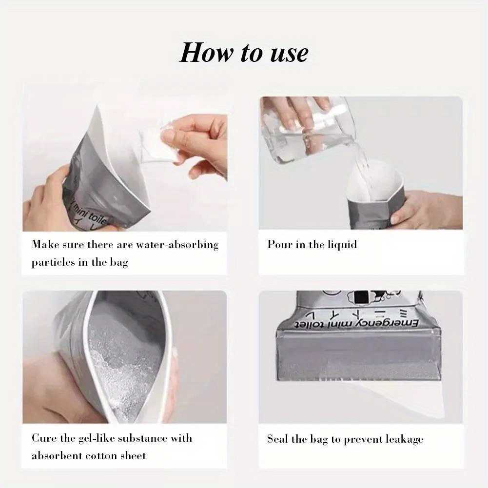 4pcs 5pcs Outdoor Emergency Urinate Bags 700ml Easy Take Piss Bags