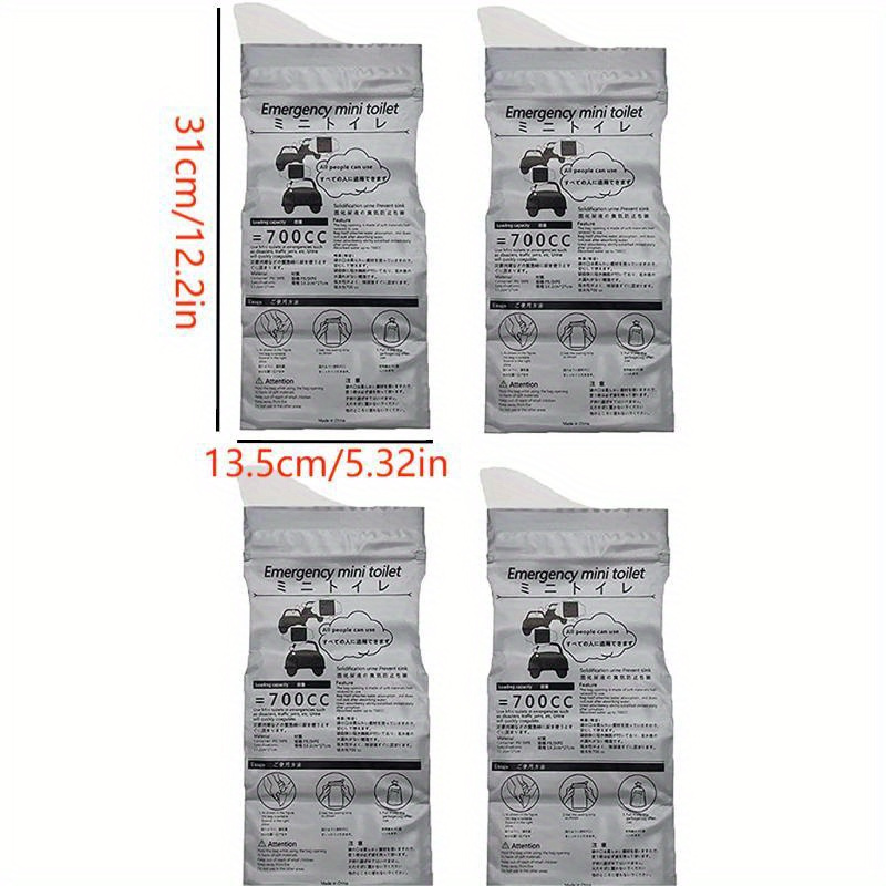 4pcs 5pcs Outdoor Emergency Urinate Bags 700ml Easy Take Piss Bags
