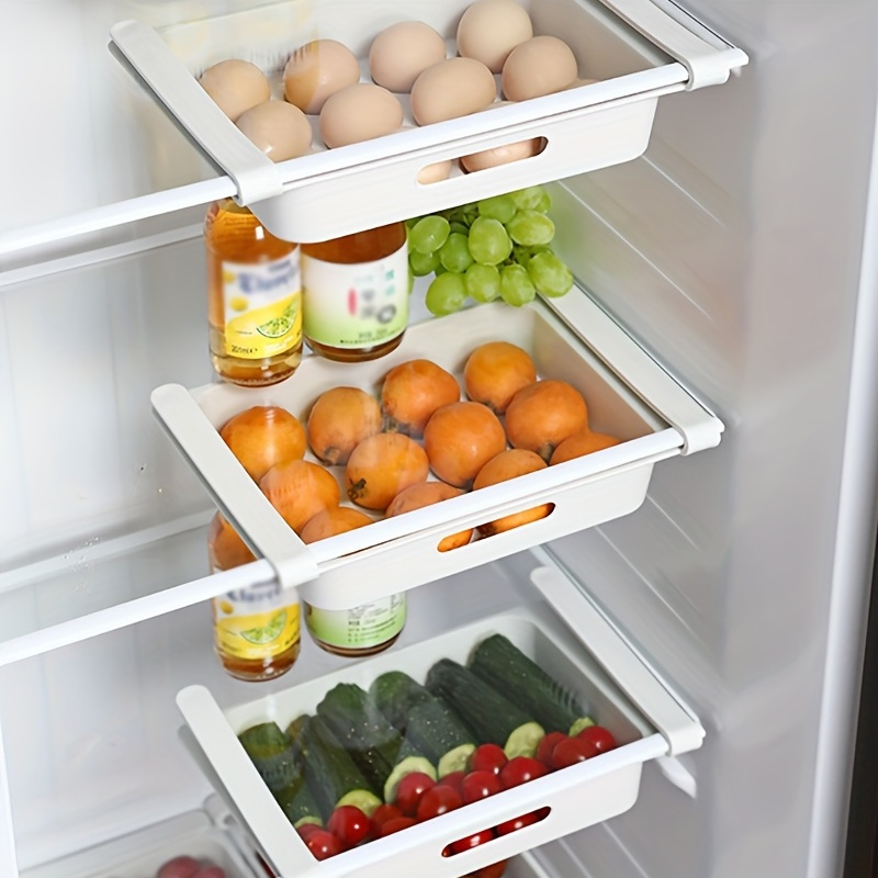 Household Food Storage Box Clear Reusable Fruit and Vegetable Storage  Multifunctional Leak 6 Grid for Shelves Countertops Fridge Pantry 