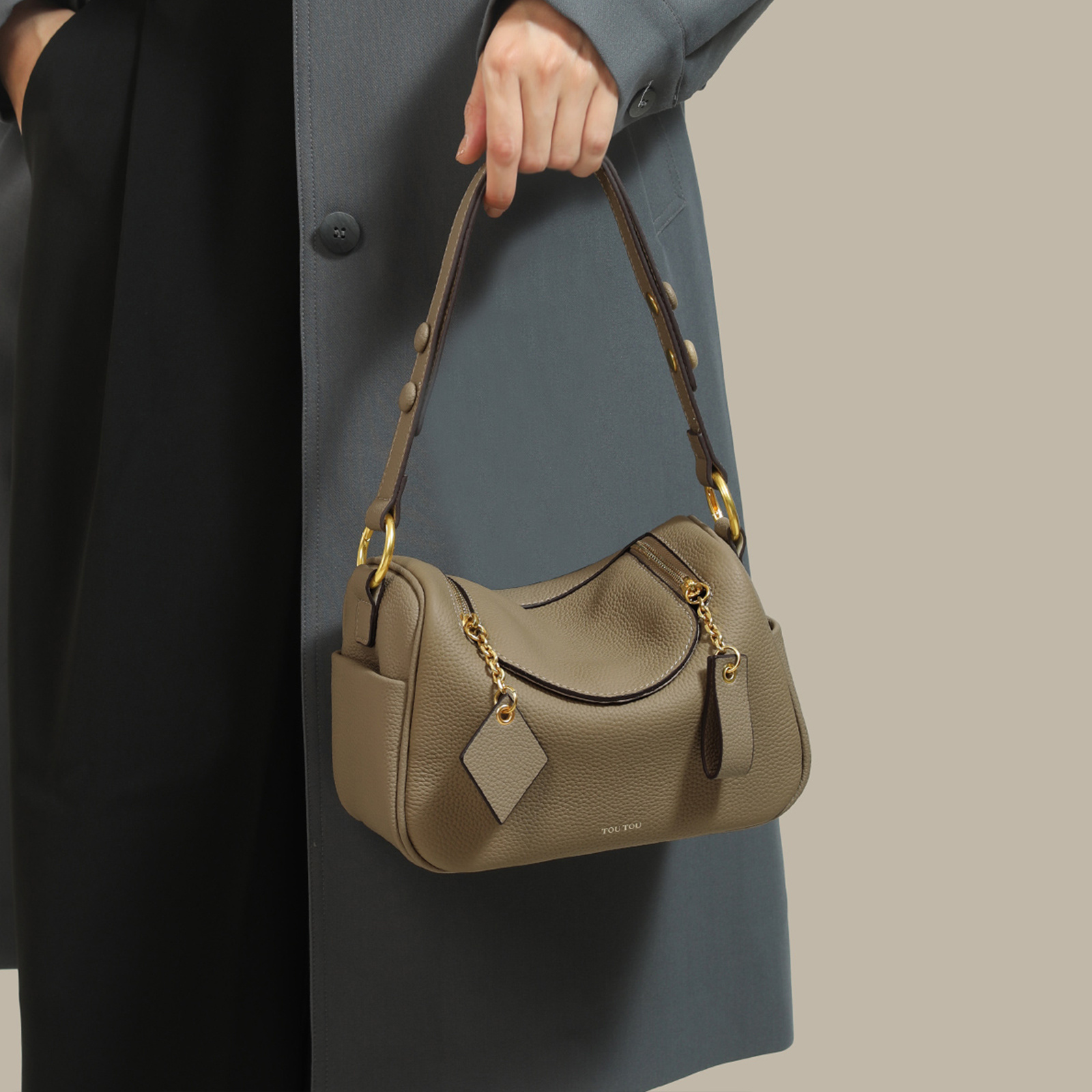 Toutou Ghost Embossed Handbags, Cute Cartoon Shoulder Bag, Small