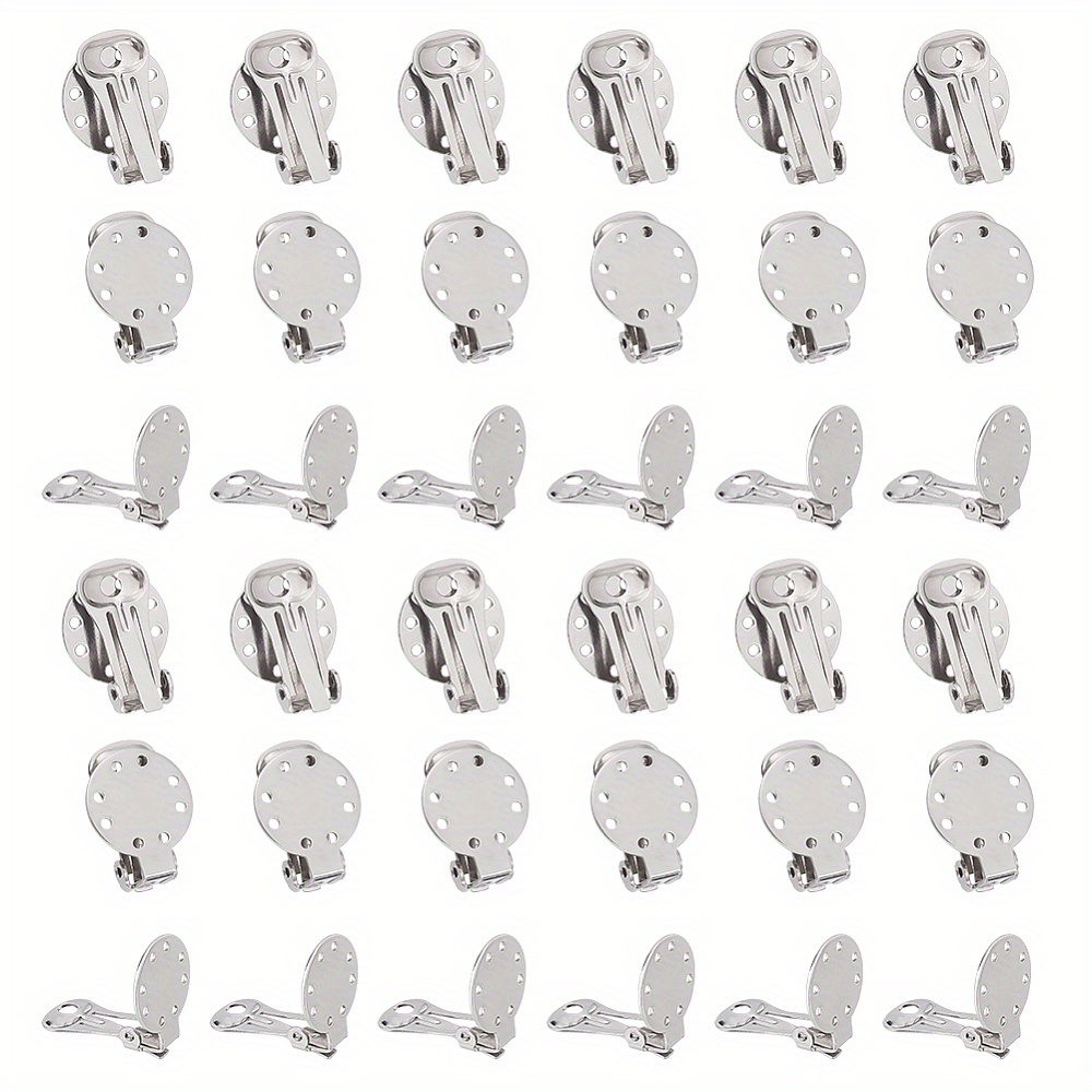 9 Style 304 Stainless Steel Clip on Earring Findings With - Temu