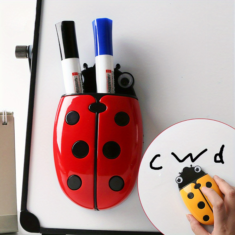 

Cute Ladybug Fridge Magnetic Storage Box Eraser Whiteboard Pen Organizer Save Space Magnet Kitchen Container Holder