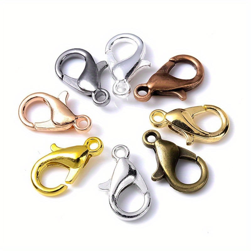 Alloy Lobster Clasps With 3 Sizes Silvery Lobster Clasps - Temu
