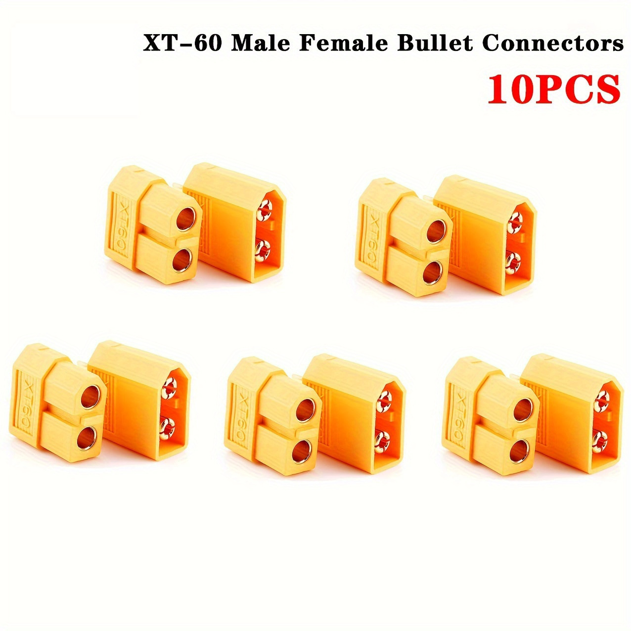 10pcs / 5pairs XT60 XT-60 Male Female Bullet Connectors Plugs For RC Lipo  Battery