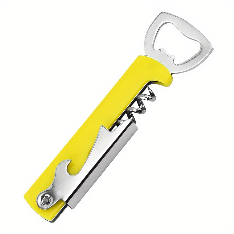 1pc Multifunction Can Opener, Solid Color Yellow Bottle Opener For Kitchen