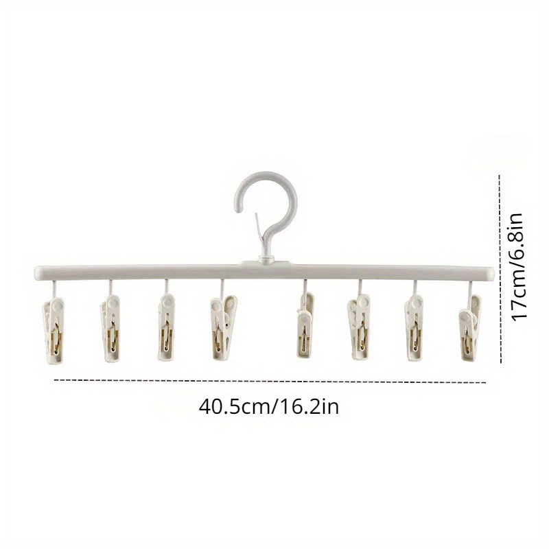 8 Clips Plastic Clothes Drying Hanger Windproof Clothing Rack