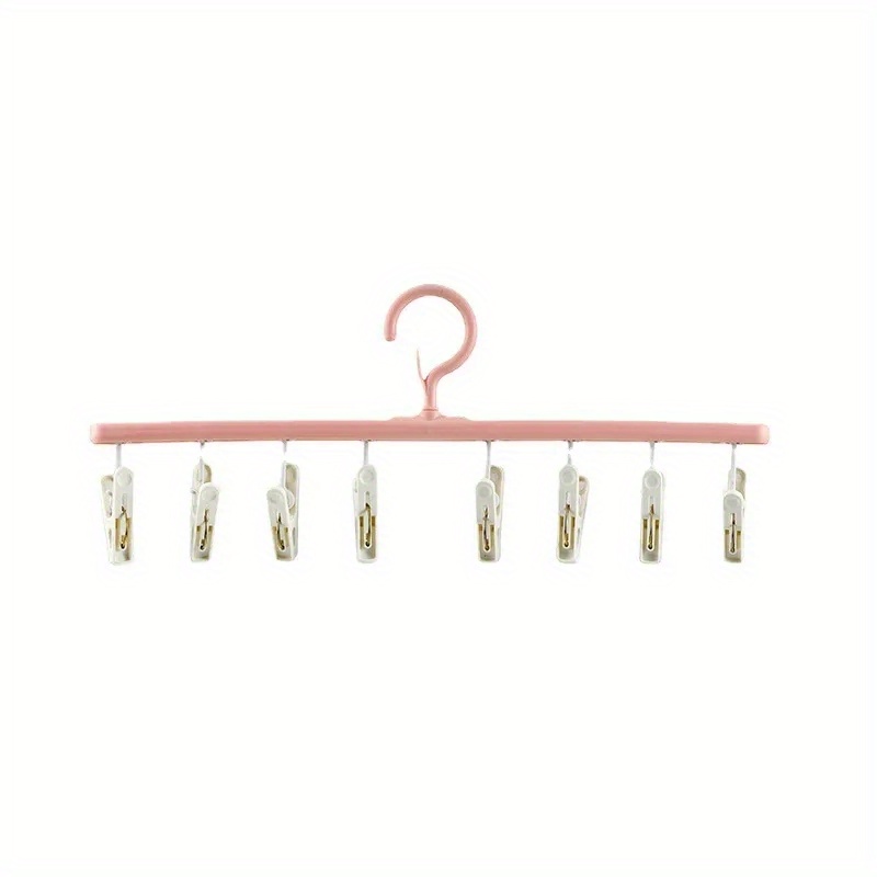 8 Clips Plastic Clothes Drying Hanger Windproof Clothing Rack