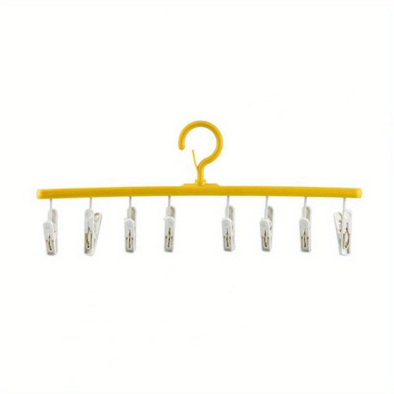 8 Clips Plastic Clothes Drying Hanger Windproof Clothing Rack