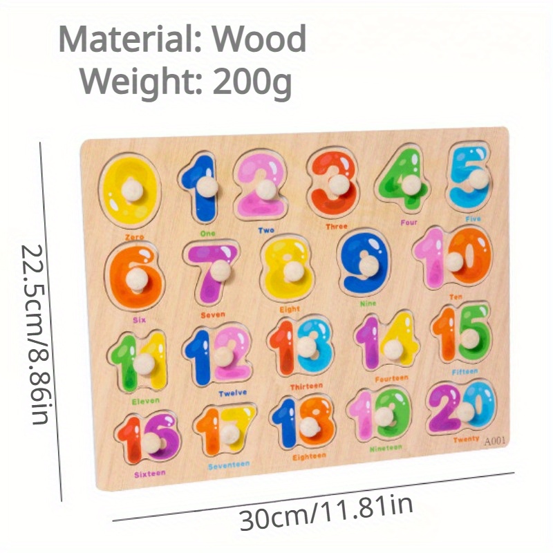 Puzzle en bois - Animaux Lettres et chiffres - Puzzle enfant 2 ans