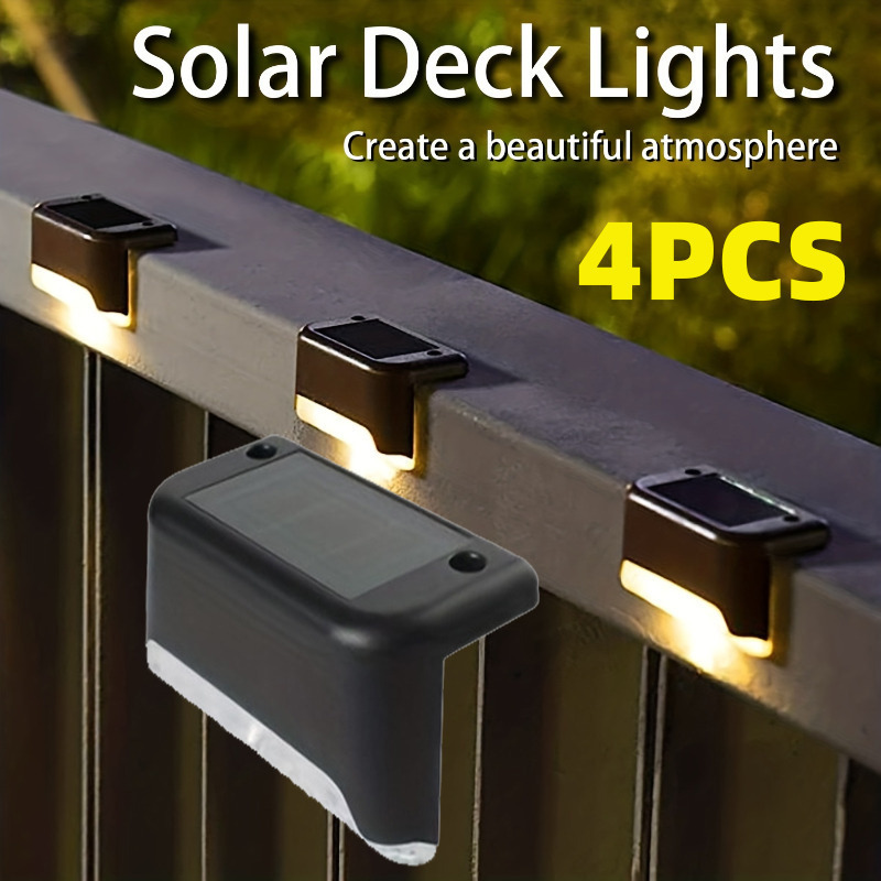 Luces solares para valla LED, luces solares impermeables, luces solares  para exteriores, multicolor, decorativas, luz de cubierta, luces de camino  de