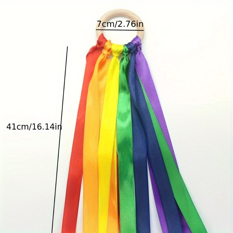 Mini Rainbow Streamers - Silk & Wood Birthday Wand