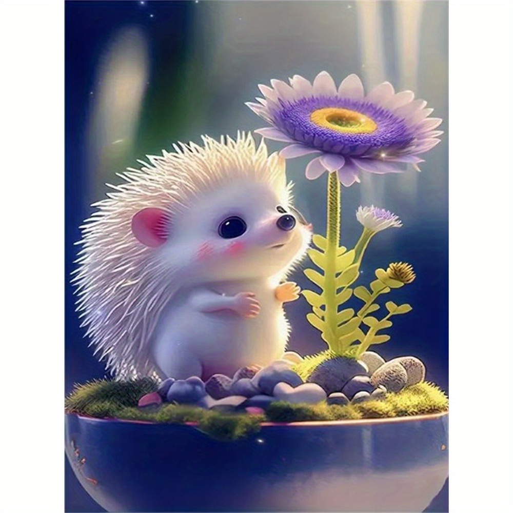 Full Square Diamond Canvas Cartoon Hedgehog Home Wall Decor - Temu