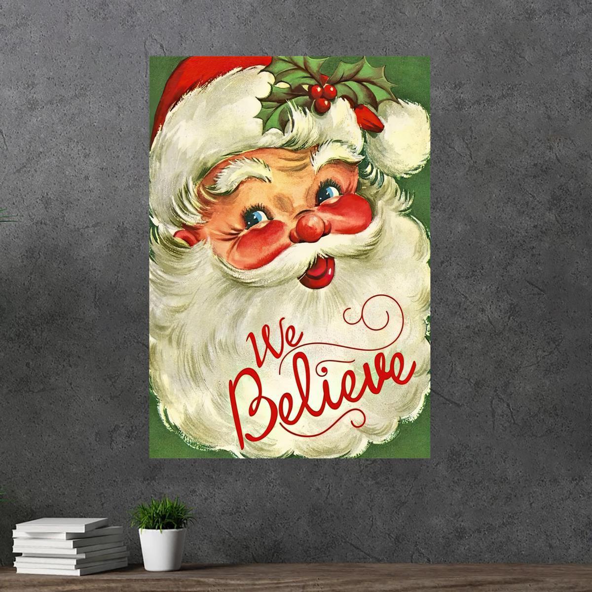 Buy: Folk Art Santa Believe Christmas Art All Christmas