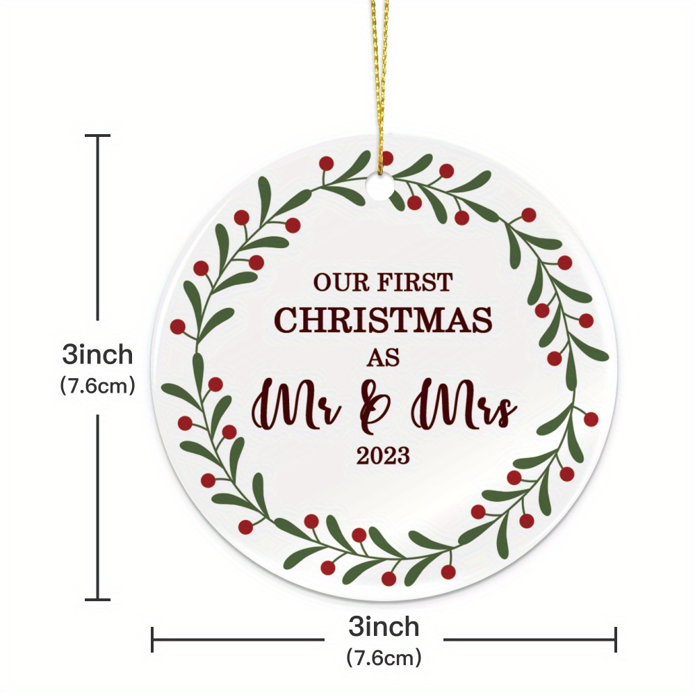 Our First Christmas as Mr. and Mrs. Porcelain Ornament