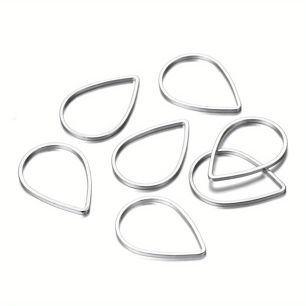 Image of 30pcs/pack Teardrop Jump Ring Diy For Jewelry Making Accessories Supplies Earring Necklace Connectors