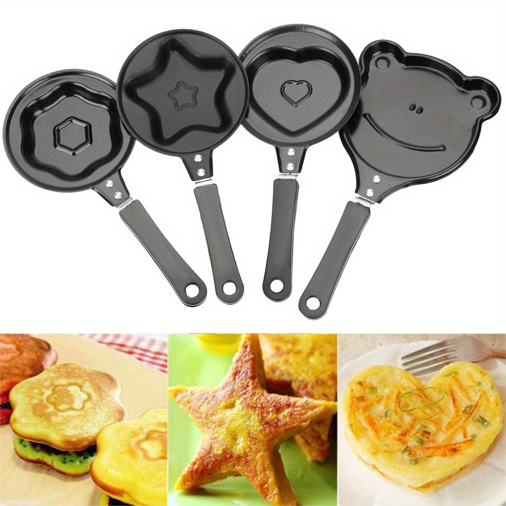 1pc Mini Frying Pan With Heart Or Star-shaped Non-stick Cooking