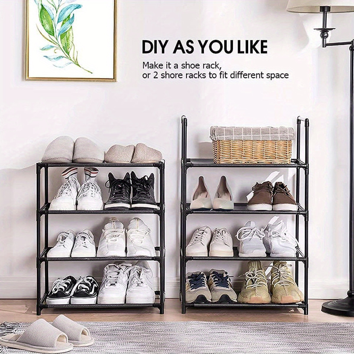 1pc 2 Tier Freestanding Shoe Rack, Compact Shoe Storage Tower For Entryway,  Corner, Small Space, Closet, Hallway, Space Saving Design, Stable Shoe  Organizer