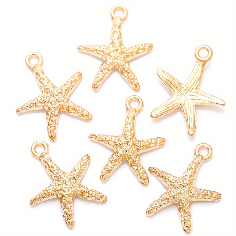 Image of 30pcs Alloy Starfish Charm Alloy Funny Starfish Pendant For Diy Making Fancy Women Jewelry Accessories 16*14mm/0.62*0.55inch