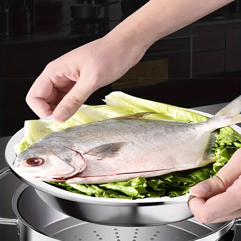 Large Capacity 304 Stainless Steel Oval Fish Steaming Pot Set Home Cooking  Pot with Plate