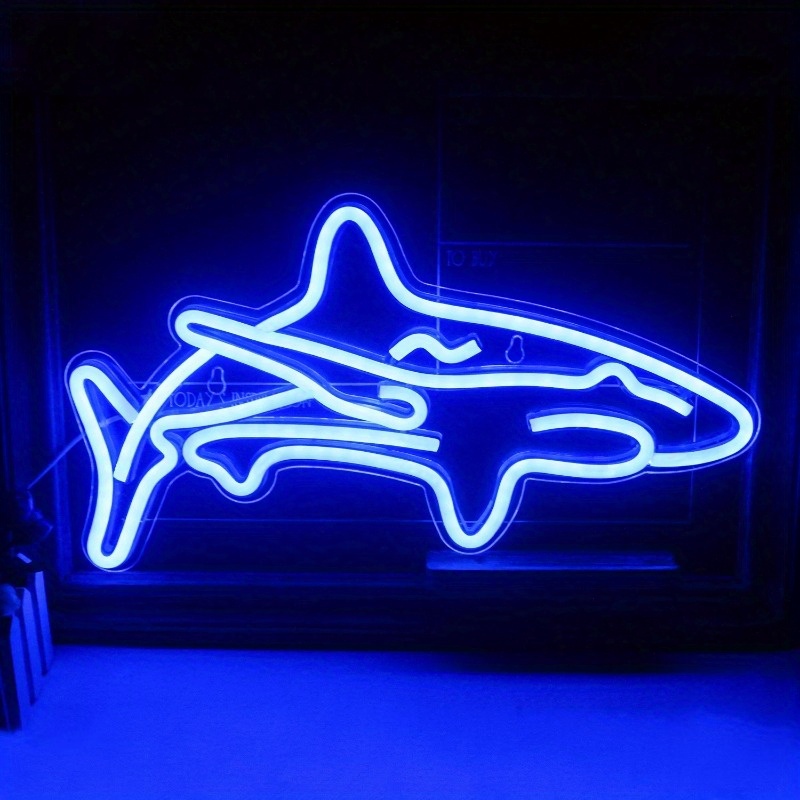 Shark Neon Gaming Room Led Neon Sign Usb Switch Power Cool - Temu