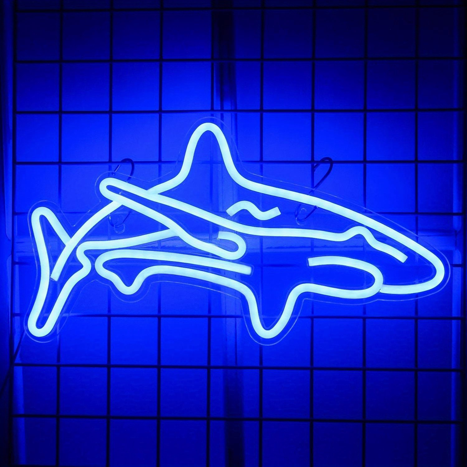 Shark Neon Gaming Room Led Neon Sign Usb Switch Power Cool - Temu