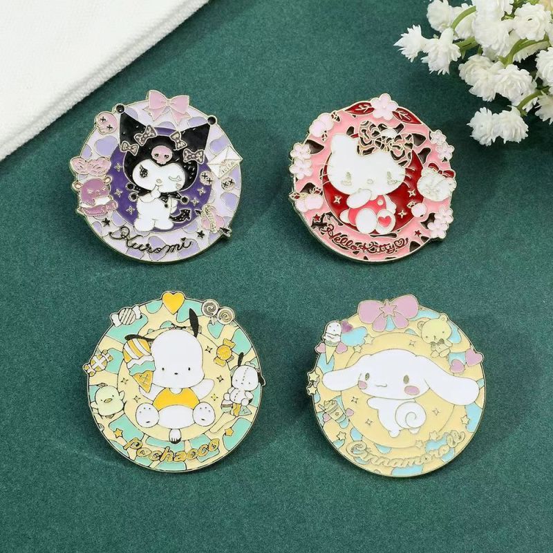 Sanrio My Melody Cinnamon Anime Enamel Pins Badge Backpacks Lapel Pin Jeans  Clothes Accessories Cartoon Jewelry Gift for Friend
