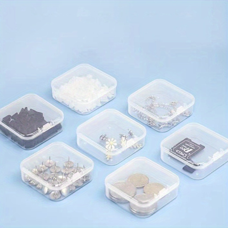 12pcs Plastic Transparent Storage Box, Square Jewelry Organizer, Travel  Portable Storage Box, Clear Flip Storage Case With Hinged Lid, Multipurpose  Or