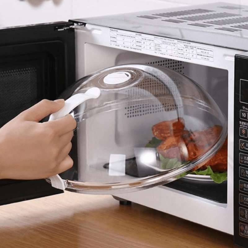 1pc Reusable Microwave Splatter Cover, Transparent Microwave Food