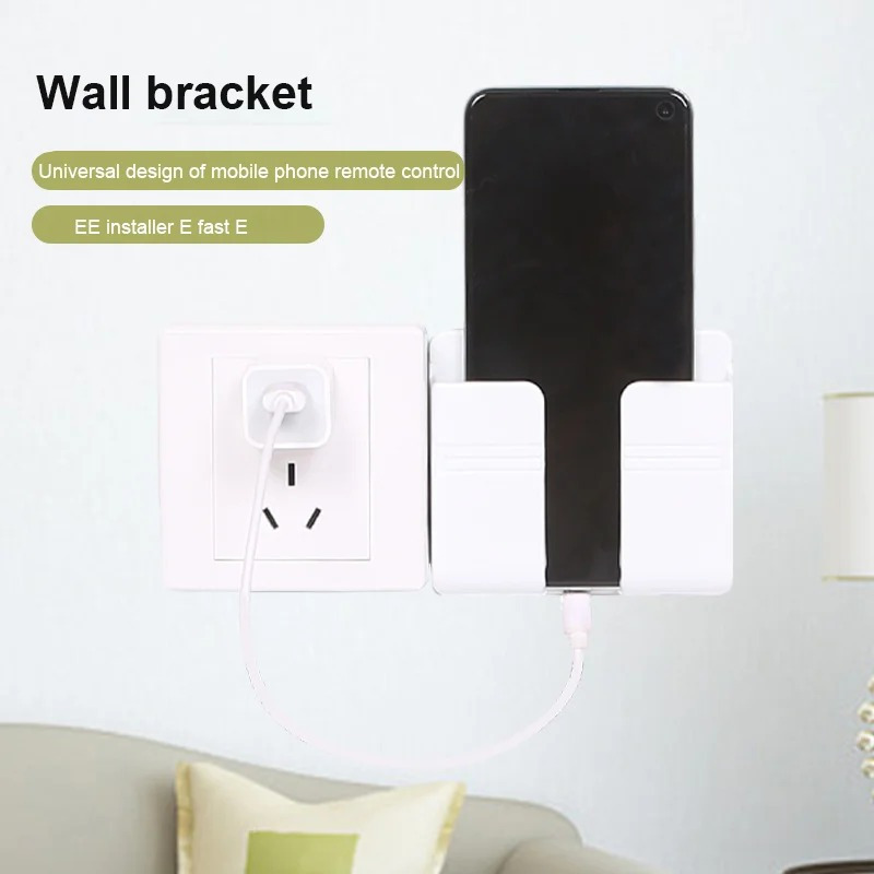 Wall Storage Shelf With Hooks Remote Control Multifunctional Stand