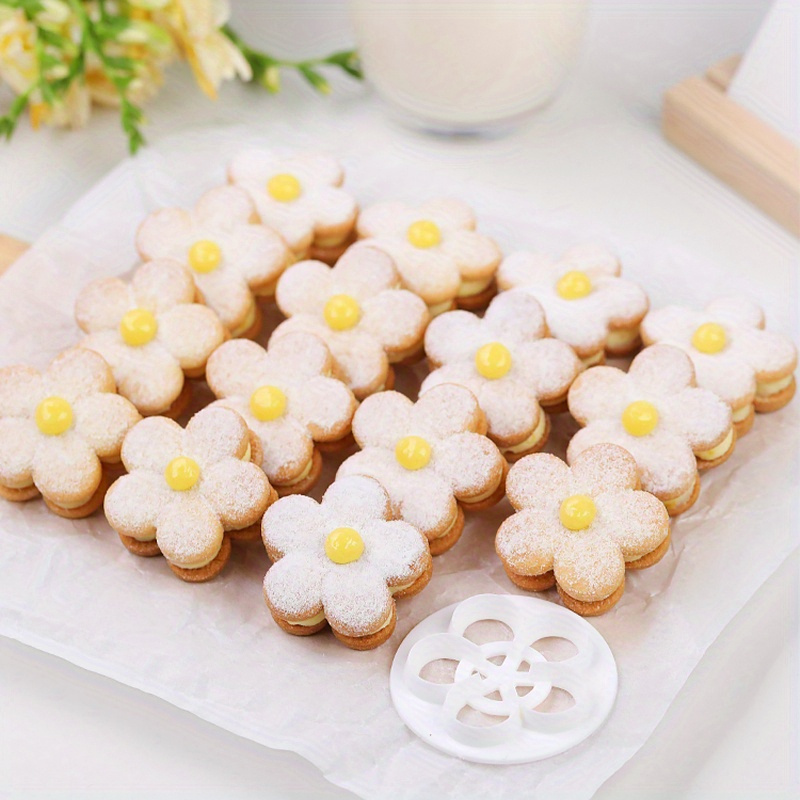 Mini Flower Cookie Plunger Cutters Plum Fondant - Temu