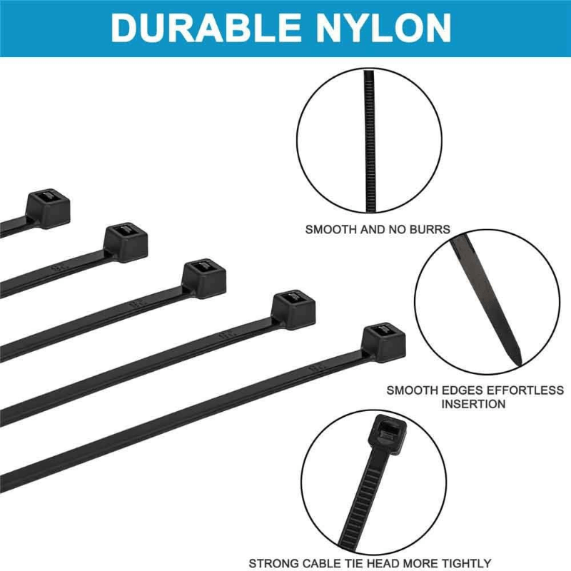 Bridas Plastico Grandes 500 mm x 12,4 mm, Bridas Largas Bridas Negras Cable  Ties Heavy Duty, 30 Bridas Abrazaderas Plastico Grandes Negras Para  Exteriores, Bridas de Plastico Nailon : : Bricolaje y herramientas