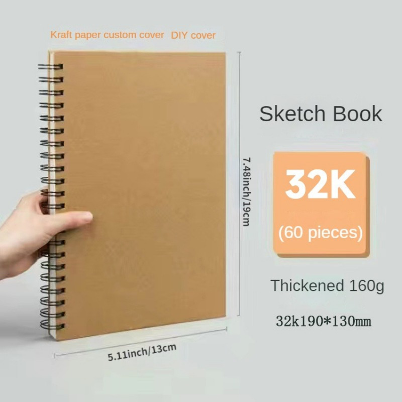 48 Sheets A4 Blank Sketchbook For Sketch Drawing, 8k Hand-Painted