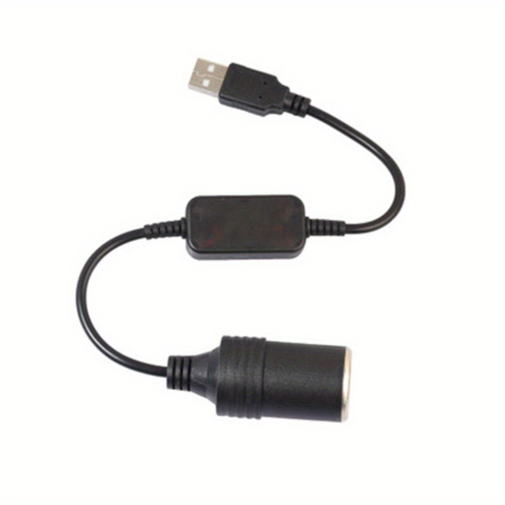  USB A Male to 12V Car Cigarette Lighter Socket Female Converter  Cable (8W Max) : Cell Phones & Accessories