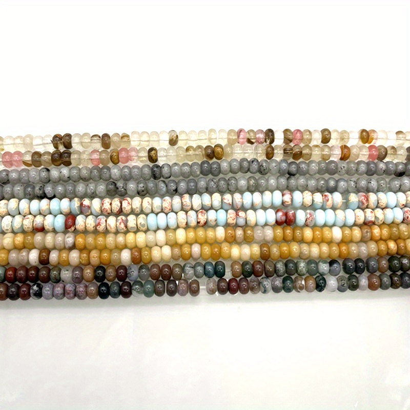 5Pcs/Lot Natural Stone Large Hole Beads Natural Abacus Shape Agates Big  Hole Beads for Jewelry Making DIY Bracelet Earrings