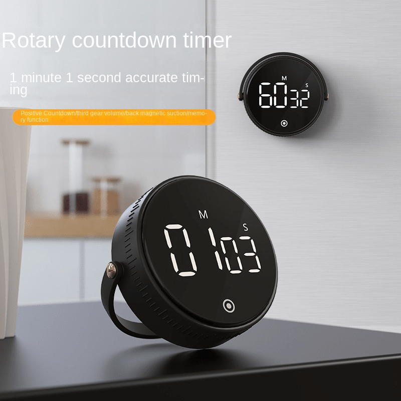 Pomodoro Alarm Clock with Timer, Silent Vibration Reminder Timer and Clock,  Night Light Magnetic Tomato Clock Stopwatch, Count up and Countdown Clock