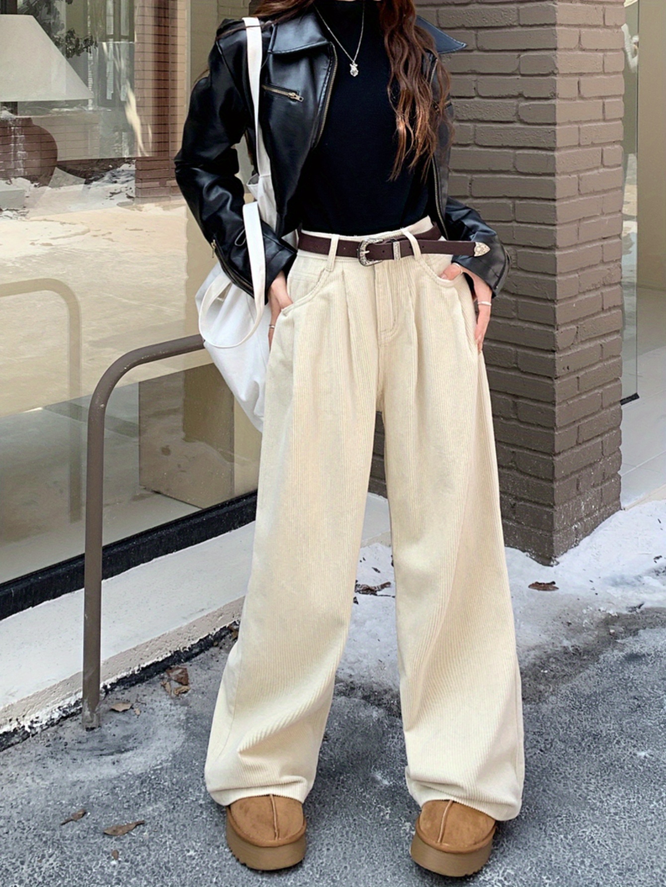 Dropship Solid Corduroy Wide Leg Women's Pants Loose Casual Pant For Women  2021 Autumn Winter Fashion New British Style Trousers to Sell Online at a  Lower Price
