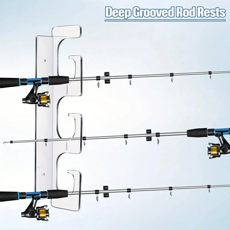 Acrylic Fishing Rod Holders Wall Mounted Fishing Pole Rack - Temu