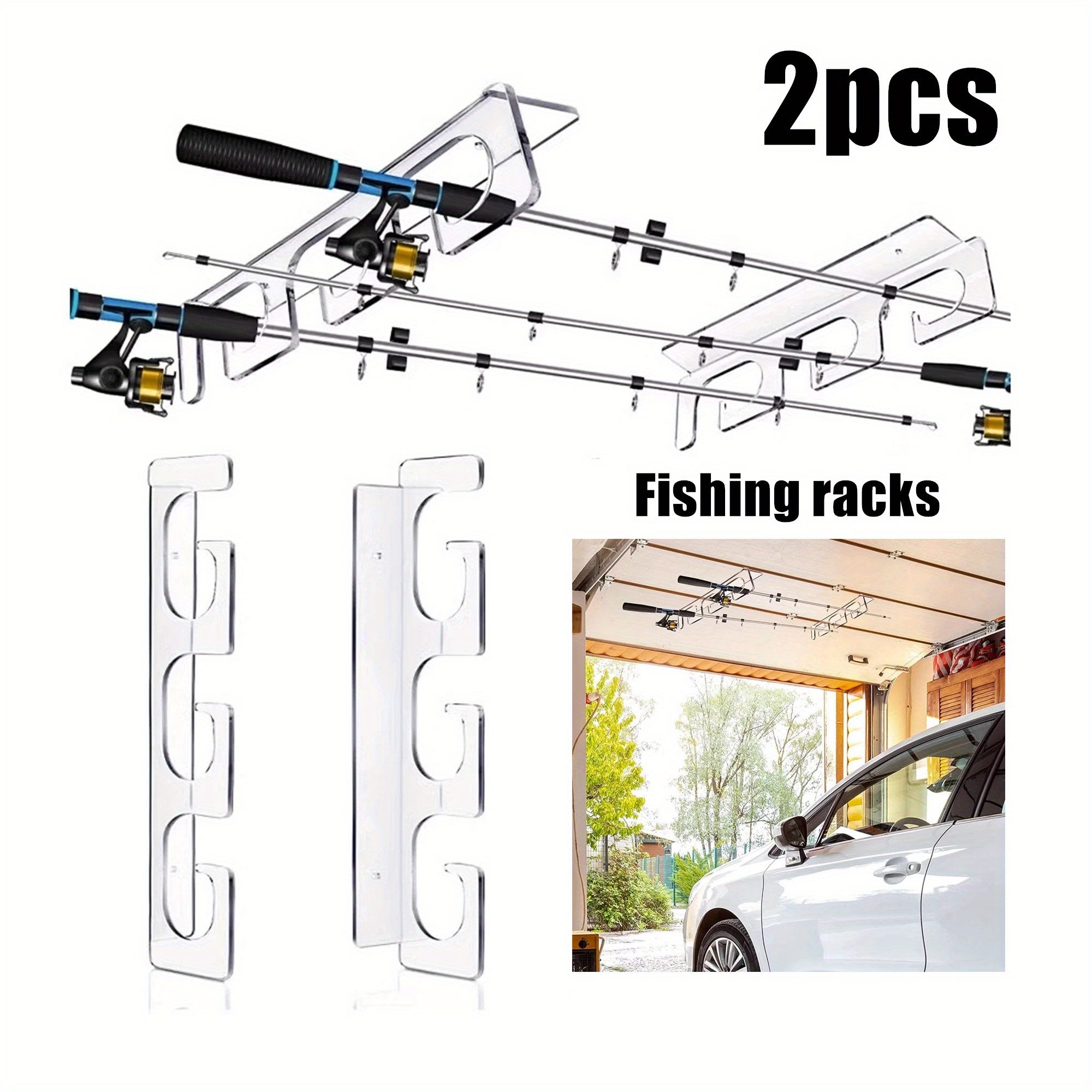 Fishing Pole Holder Wall Mount For Garage Door,fishing Rod Storage