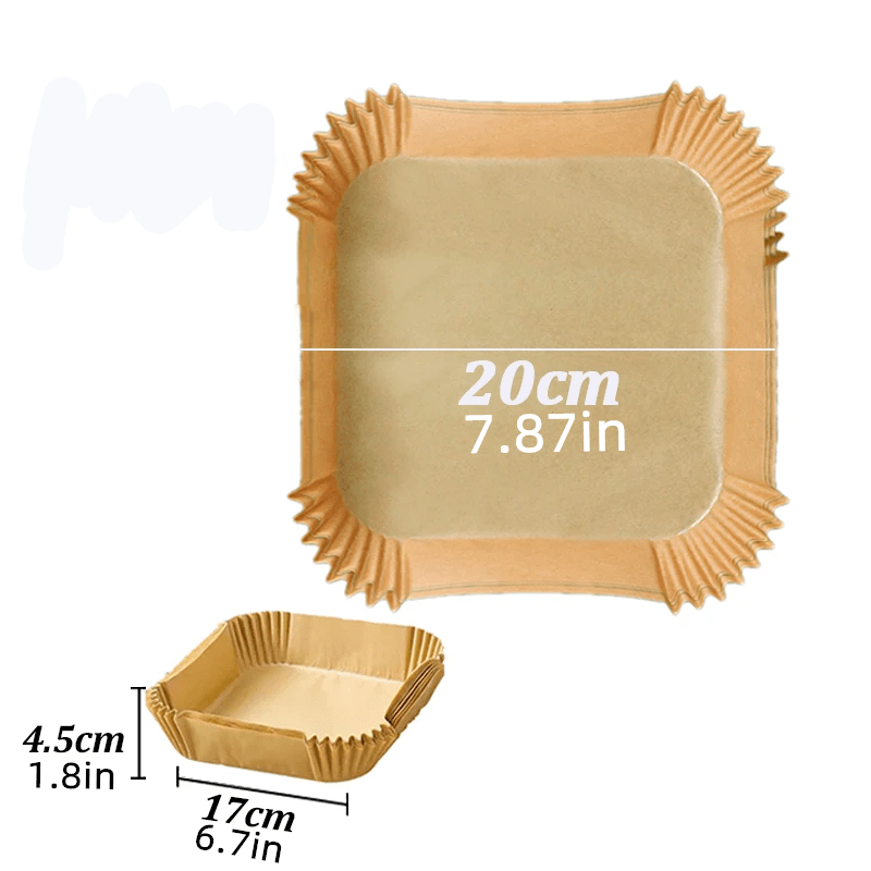 100pcs/50pcs 16/20cm Air Fryer Disposable Paper Liner Non-Stick Mat Round  Paper Baking Mats