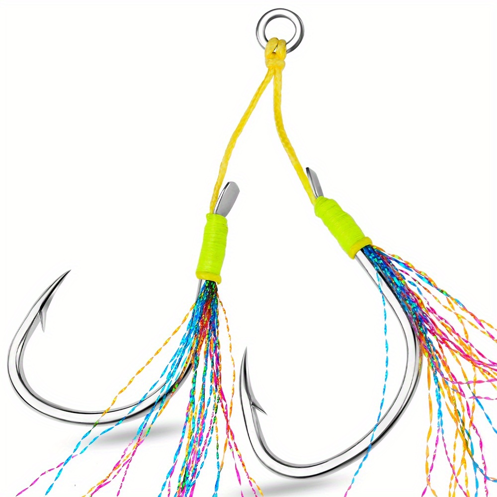 Strong Pike Hook Double Jig Hooks Slow Jigging Fishing Hooks - Temu