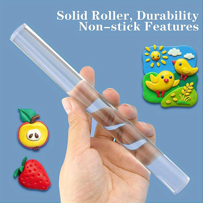 Solid Clay Rolling Pin Acrylic Clay Roller Diy Modelling - Temu