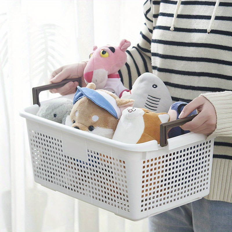 Plastic Storage Basket, Desktop Hollow Out Utility Basket, Bathroom  Organizer Bin For Snacks, Toys