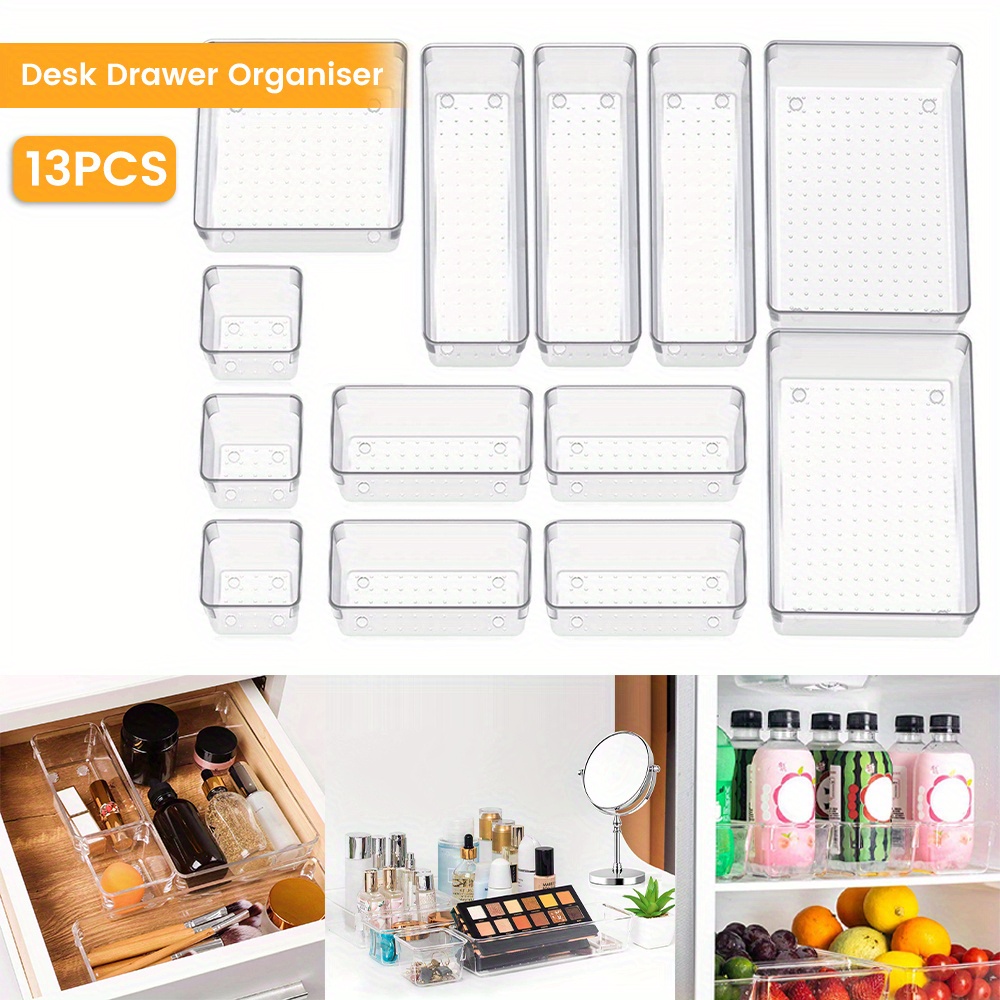 Clear Plastic Drawer Organizer Desk Drawer Divider - Temu