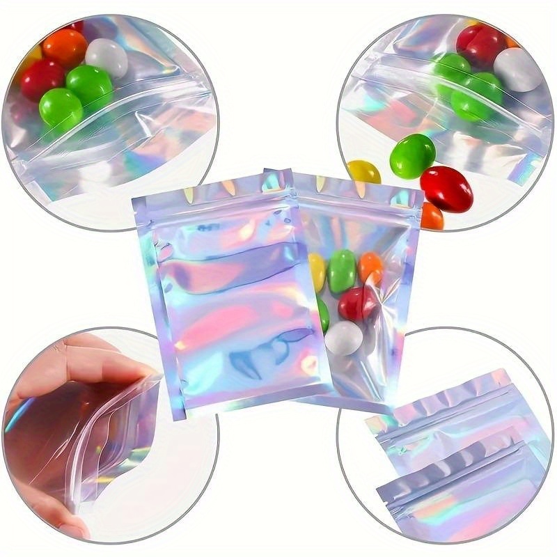 Rainbow Holographic Laser Self sealing Bags Perfect For - Temu