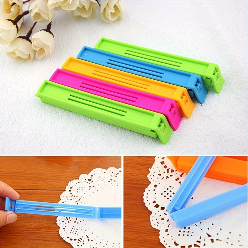 10pcs Snack Bag Clips For Food Packaging, Plastic Bag Sealing Clip